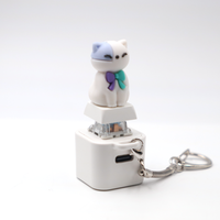 En stock, Porte-clés anti-stress pour clavier, type amélioré, rechargeable USB-C, avec lumière RGB, son de grenouille et keycap 3D personnalisé