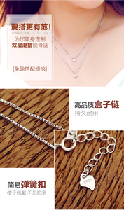 สร้อยคอเงินแท้ 925 รูปดาวสองชั้น &amp;   จี้สำหรับผู้หญิง แฟชั่นสตรี ของขวัญเทศกาล เครื่องประดับเงินสเตอร์ลิง - Product Image 4