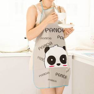 Panda Print PVC <b>Apron</b> <b>Half</b>-Length Sleeveless Waterproof Cooking <b>Apron</b> For Kids Daily Use - Product Image 1