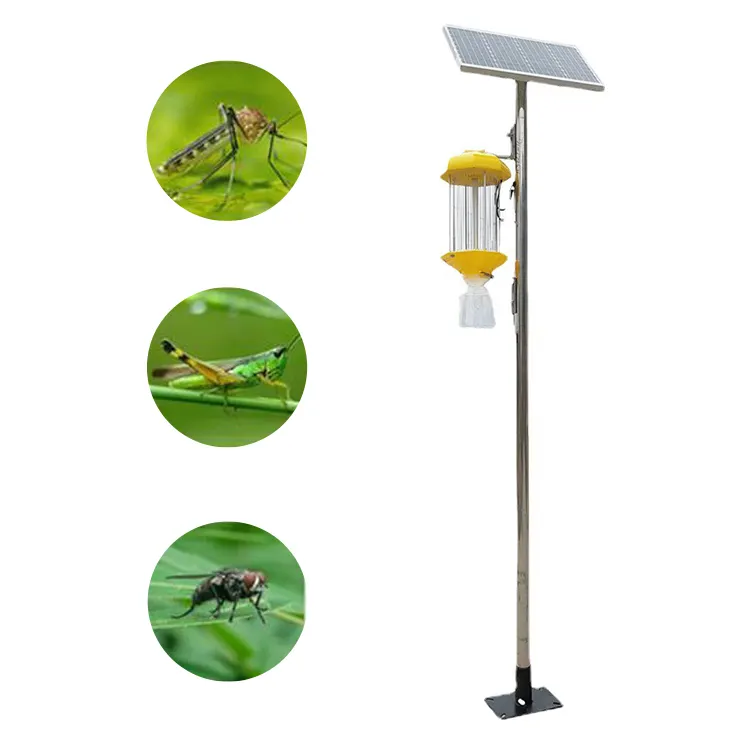 Lâmpada solar agrícola para matar pragas, lâmpada solar para controle de pragas, luz assassina de insetos
