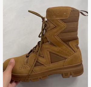 DF25 0625 <b>Black</b> Leather Tactical <b>Boot</b> Waterproof Outdoor All Seasons High Top Lace-Up <b>Work</b> <b>Boot</b> - Product Image 1