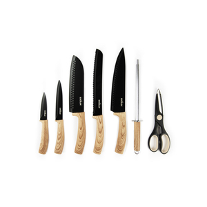 Set di coltelli Excelsa 8 pezzi con manico in legno, blocco in acciaio inossidabile e forbici - Product Image 2