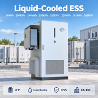 Système de stockage d'énergie (ESS) industriel et commercial LFP refroidi par liquide, OEM, 96kWh, 104kWh, 144kWh, 156kWh, 193kWh, 209kWh, 241kWh, 261kWh