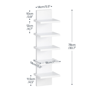 Étagère <span class=keywords><strong>murale</strong></span> flottante en bois blanc moderne pour chambres à coucher, étagère <span class=keywords><strong>murale</strong></span> rustique étroite, rangement multifonctionnel - Product Image 3