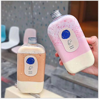 8oz 10oz 12oz 14oz 16oz Bouteille boba de thé à bulles en plastique avec couvercles en aluminium pour boisson carrée bon marché