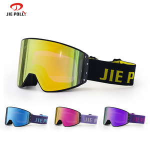 نظارات رياضية ثلجية فاخرة مضادة للضباب بشعار OEM مخصص وعدسات مغناطيسية خارجية ملونة بالضوء نظارات تزلج Otg معدات التزلج على الجل - Product Image 4