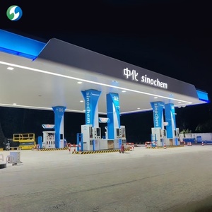 Cubierta de Acero Moderna Hecha a Medida con Tratamiento Anticorrosión para Gasolineras con Señalización para Gasolineras - Product Image 2