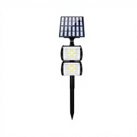 Lampe solaire LED à brancher, haute luminosité, étanche, pour extérieur, paysage, arbres et pelouses, avec double tête et commande manuelle