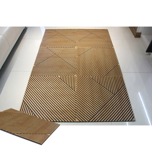 3D artistico Puzzle rovere <span class=keywords><strong>MDF</strong></span> senza soluzione di continuità flauto decorativo pannello di parete in <span class=keywords><strong>legno</strong></span> per interni moderni - Product Image 1