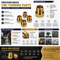 Connecteur en laiton personnalisé Service d’usinage CNC Type Suisse pièces d’insert filetées en laiton pour systèmes pneumatique
