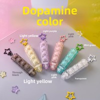 High-transparency Plastic Keycap Stress-relief Toy Five-key Handheld Cat-paw Keyboard Keychain with Light Decompression Keys