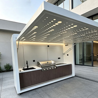 Cuisine extérieure sur mesure de 3 m en acier inoxydable 304, barbecue modulaire, évier, armoire de rangement