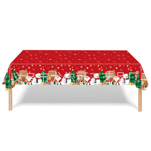 Christmas Disposable <b>Tablecloth</b> <b>Rectangle</b> Digital Printing Holiday Party Decorations Environment Friendly Plastic Paper - Product Image 5