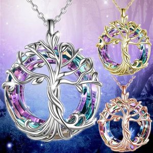 Collar de cadena de bambú de acero inoxidable para mujer, diseño de árbol de <span class=keywords><strong>la</strong></span> <span class=keywords><strong>vida</strong></span>, colgante hueco <span class=keywords><strong>simple</strong></span> personalizado, el más vendido - Product Image 2