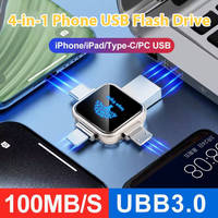 2025 logotipo luminoso personalizado 8GB 16GB 32GB 64GB 128GB 256GB Metal USB Memory Stick Metal Usb 2,0 4 en 1 Metal Usb Flash Drive