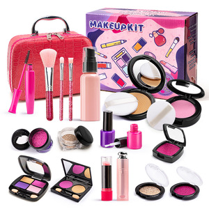 Set Regalo Cosmetici Giocattolo per Bambine, Serie Principessa Rosa, Kit Trucco con Borsetta e Ombretti per Bambini - Product Image 1