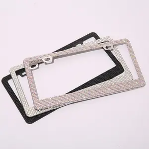 Groothandel Op Maat Kleurrijke Usa Grootte Nummerplaat Bling Kentekenplaat Frame Voor Vrouwen, 1 Stuks Sprankelende Kentekenplaten Frames