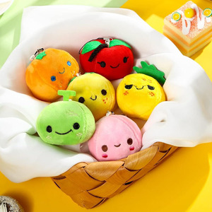 B901 Mini Peluche a Forma di Frutta, Morbidi e Colorati, Adorabili Pesche, Arance, Ananas, Meloni, Portachiavi a Forma di Zaino, Piccoli Animali di Peluche a Forma di Cibo - Product Image 2