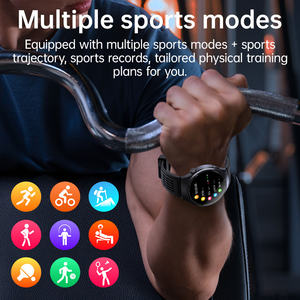 Montre connectée avec écran AMOLED de 1,85 pouce, répond aux appels, IP67, charge sans fil, suivi de la fréquence <span class=keywords><strong>cardiaque</strong></span>, de l'oxygène sanguin et du sommeil, unisexe, 5G - Product Image 6