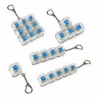 Porte-clés anti-stress transparent en acrylique PC avec interrupteur de clavier mécanique et testeur de touches