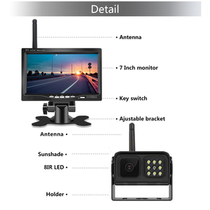2.4GHz không dây đảo ngược Hệ thống <span class=keywords><strong>camera</strong></span> cho xe an ninh 720p HD video sao lưu phía sau xem CCTV giám sát cho xe ô tô và xe tải - Product Image 6