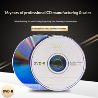 Vente directe d'usine, vente en gros de DVD-R vierges 12 cm 4,7 Go 1-16X, disques d'enregistrement vidéo/données, 50 pièces dans un emballage simple