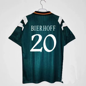 Maillot de football rétro 1996 en gros, version domicile/extérieur Allemagne, maillot de foot respirant à manches courtes en polyester pour l'été - Product Image 2