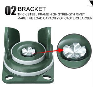 Заводская цена, 3-дюймовые промышленные ролики, нагрузка 700 кг, черные нейлоновые поворотные сверхпрочные колесные диски - Product Image 3