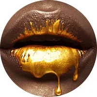 Affiche sur toile Golden Lips, art mural scandinave, portrait de femme sexy, impression HD, encre imperméable, décoration intérieure, salon