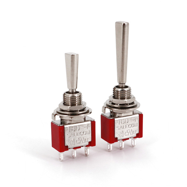 SH T80-T Series Flat Handle 6.35mm Panel Mount Mini Toggle Switch for RC Model Remote :controlller