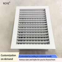 Grille de ventilation de bureau en alliage d'aluminium à lamelles simples, régulateur de lumière, double couche, réglage manuel du volume d'air, grille de ventilation incendie
