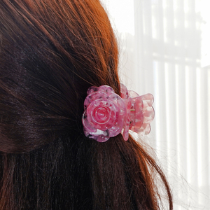 OBM European and American Style <b>Flower</b> <b>Claw</b> <b>Clip</b> 3D Rose Texture Acetate Hair <b>Claw</b> Customized logo Designer Hair <b>Claw</b> for Women - Product Image 6