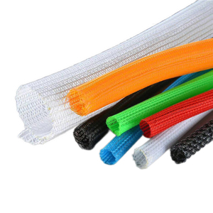 Đen bện cáp tay áo Cáp tổ chức tay áo kết hợp màu sắc ống dẫn linh hoạt Ống cáp điện chia dây dệt - Product Image 5