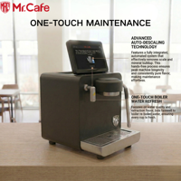 Machine à expresso commerciale Mr. Cafe H6 9 bars, machine à café semi-automatique intelligente avec contrôle progressif de la pression et de la température
