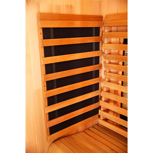 2025 Les fabricants de sauna ont importé des dosettes de sauna infrarouge en bois massif 2 personnes thérapie sauna infrarouge lointain intérieur à vendre - Product Image 6