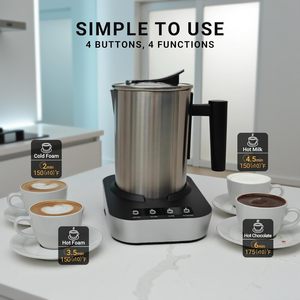 <b>Automatic</b> Hot Cold Frothing NEW Stainless Steel Milk Temperature Control Electric <b>Machine</b> for Milk Trother - Product Image 4