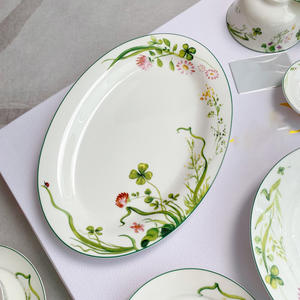 Venta al por mayor 41 piezas de estilo europeo de lujo para el hogar de hueso China juegos de cena y platos de porcelana cargador - Product Image 5