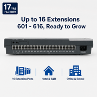 Système Mini EPABX 16 extensions 4 lignes CO CS416 PBX de bureau avec batterie de secours en option Certifié CE Arabie Saoudite