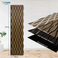 Panneaux acoustiques décoratifs modernes insonorisants en MDF à lignes ondulées pour salon, studio, centre commercial, immeuble de bureaux