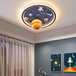 Sáng Tạo Phim Hoạt Hình Spaceman Hành Tinh Loạt Ấm Trắng <span class=keywords><strong>LED</strong></span> Thay Đổi Độ Sáng Phim Hoạt Hình Hành Tinh Đèn Trần Cho Kid Phòng - Product Image 3