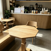 Table de négociation de style nordique minimaliste en bois massif pour hôtel, maison d'hôtes, salon de thé et café
