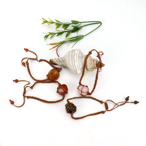 Mode femmes chaîne tissé Net pierre de guérison Bracelets hommes irrégularité pierres précieuses naturelles Wrap Bracelet Couple bijoux cadeaux - Product Image 6