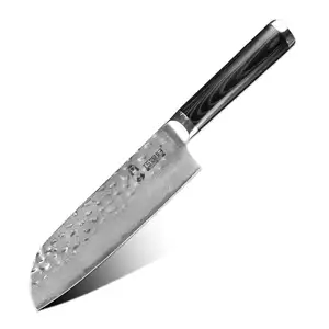 पेशेवर 67 परत अल्ट्रा तेज दमिश्क रसोई के चाकू 7 इंच दमिश्क Santoku चाकू