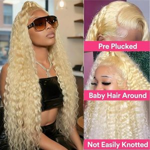Parrucca 613 13x4 Lace Front in <span class=keywords><strong>Capelli</strong></span> Umani Biondi con Onde Profonde, Densità 250%, Pizzo HD Trasparente e Nodi Piccoli Pre-Plucked - Product Image 2