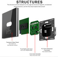 Interruptor de Pared con Sensor Infrarrojo Manos Libres, Control Remoto por WiFi con la Aplicación Smart Life, Interruptor de Luz con Control por Movimiento, Material de PC