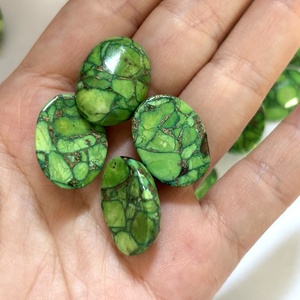 خرز مجوهرات 13×18 ملم للبيع بالجملة، كابوشون من الفيروز النحاسي الأخضر، خرز كريستال للمجوهرات والحرف اليدوية - Product Image 4