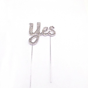 อุปกรณ์ตกแต่งเค้กแต่งงาน คริสตัลติดหน้าเค้ก ฉันยอมแล้ว - Product Image 3