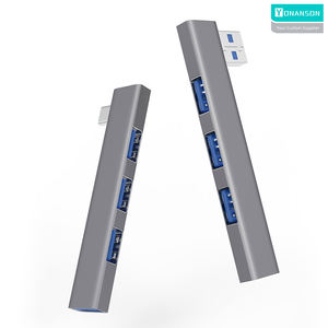 Gran oferta Plug and <span class=keywords><strong>Play</strong></span> aluminio de alta velocidad <span class=keywords><strong>4</strong></span> en 1 concentrador de dos puertos multipuerto USB 2,0 3,0 tipo C adaptador de concentrador estación de acoplamiento - Product Image 2