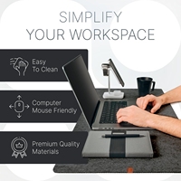 Grand tapis de bureau en feutre 35x17 pouces Tapis de clavier de bureau complet Tapis de bureau d'ordinateur pour clavier et tapis de souris