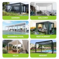Kit de pergola à lames orientables en aluminium imperméable 10x10 pieds, gazebo extérieur à toit motorisé avec LED, prix d'usine